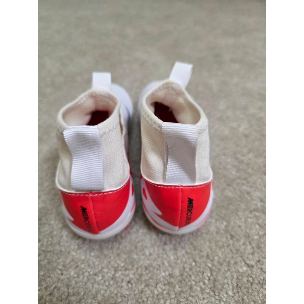 Nike Jr Air Zoom Mercurial Superfly 9 Academy Kid size 1 Soccer Cleats White Red - Picture 4 of 7